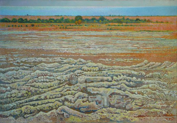 Белые берега Севана, 50 х 100, холст, акрил, 1988 г.