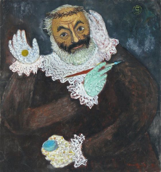 Серго Параджанов, 45 х 42, картон, акварель, 1991 г.