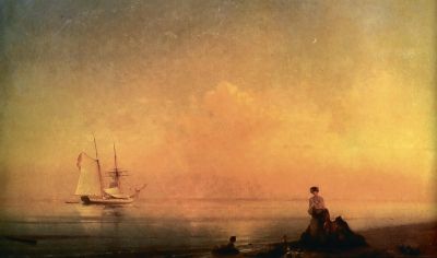 И.К. Айвазовский. "Берег моря. Штиль" (фрагмент). 1843 г.